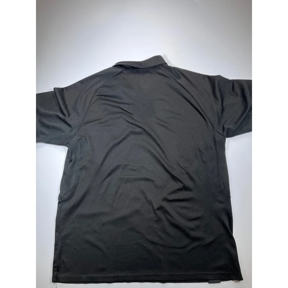 Zero Foxtrot Polo Shirt Men XL Black Skull Spade Logo Performance Tactical Short